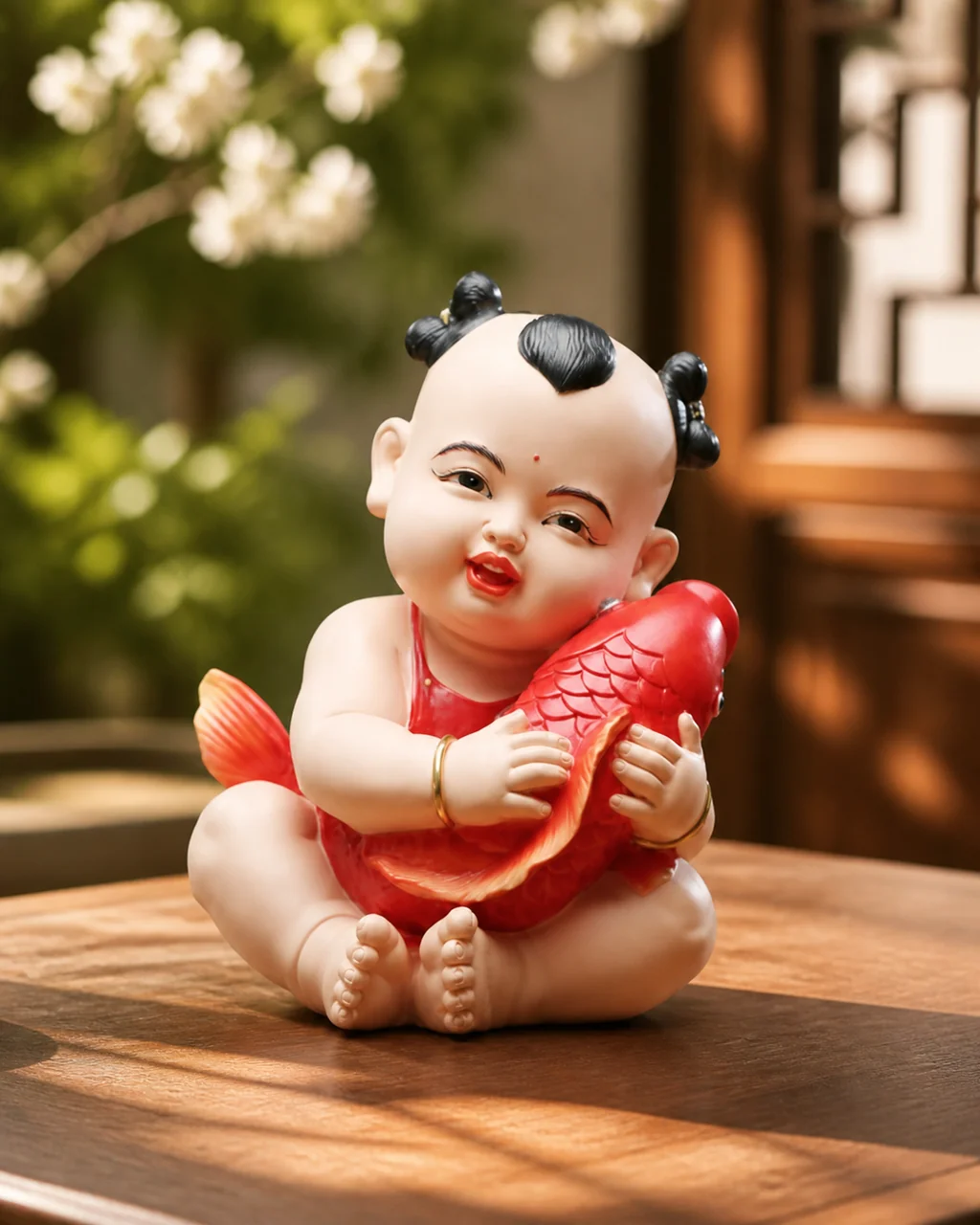 年年有余 · 鱼童（彩绘）