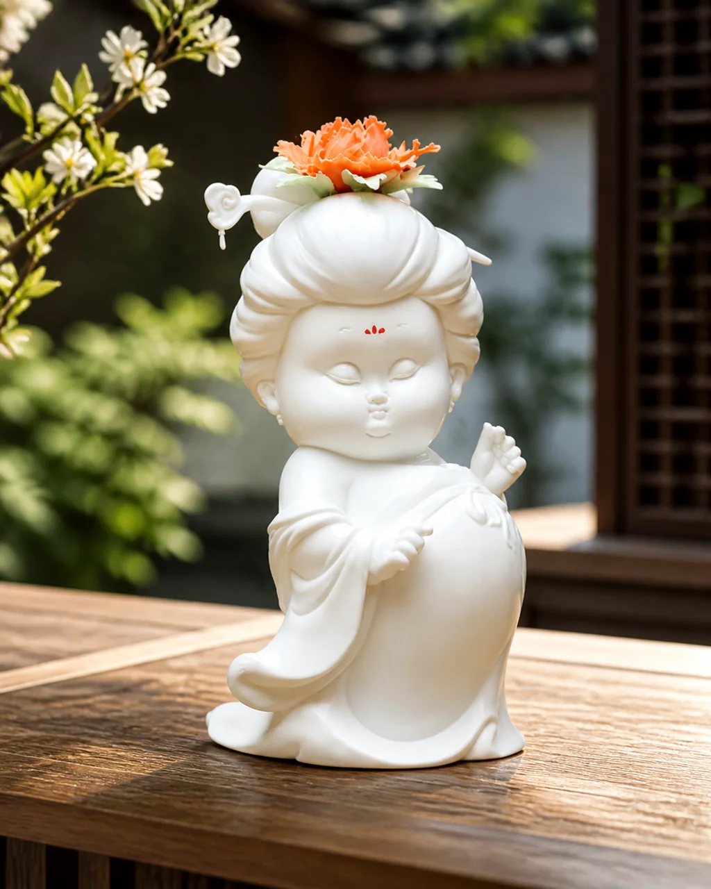 唐仕女 · 簪花（白瓷）